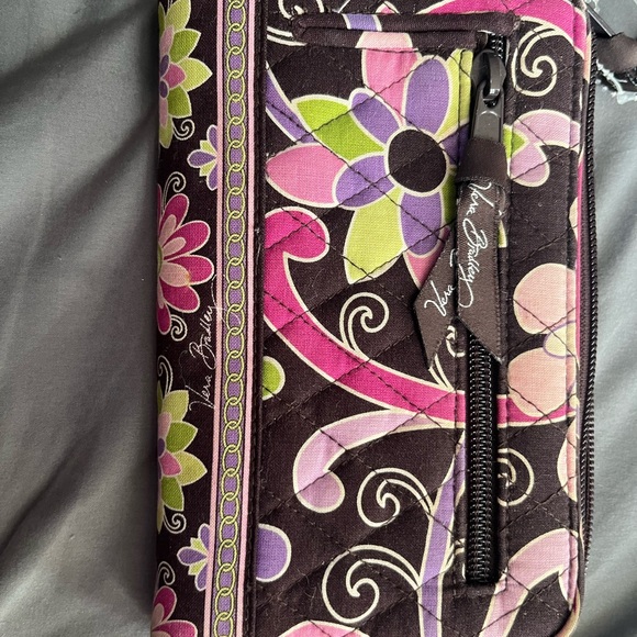 Vera Bradley Black and Pink Floral Wallet - Picture 2 of 3